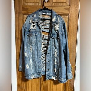 Fashion nova distressed Jean jacket